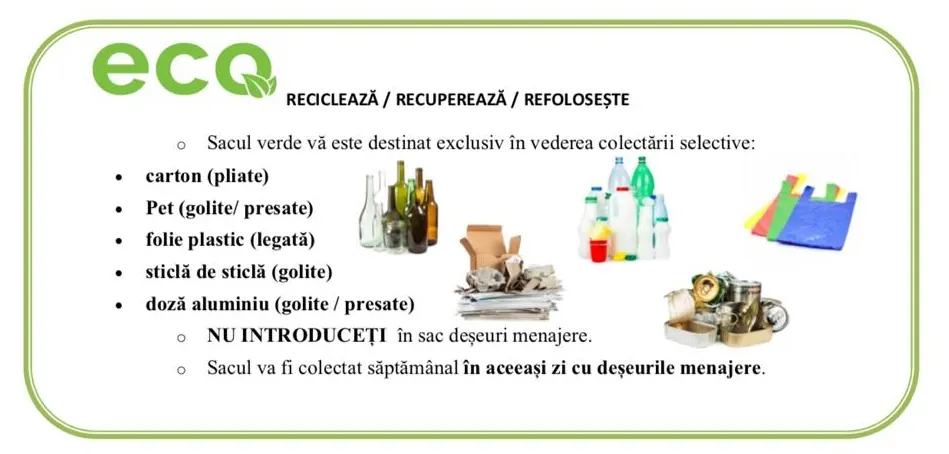 Aproape 8000 de brăileni nu au înțeles ce trebuie să facă cu sacul verde! Învață să colectezi selectiv!
