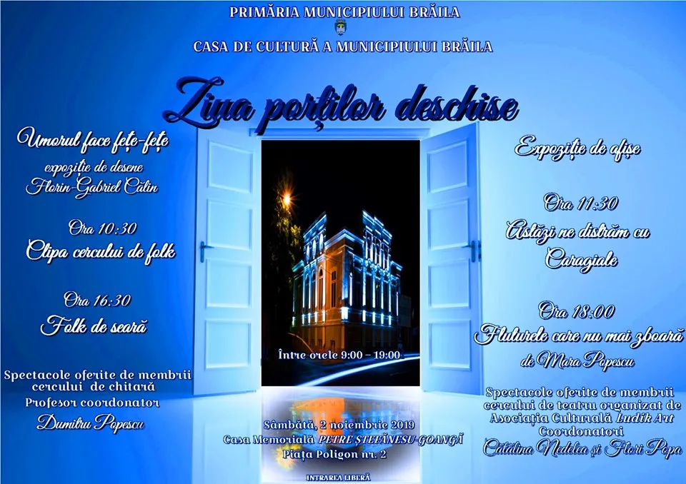 "Ziua Porților Deschise" la Casa de Cultură a Municipiului Brăila