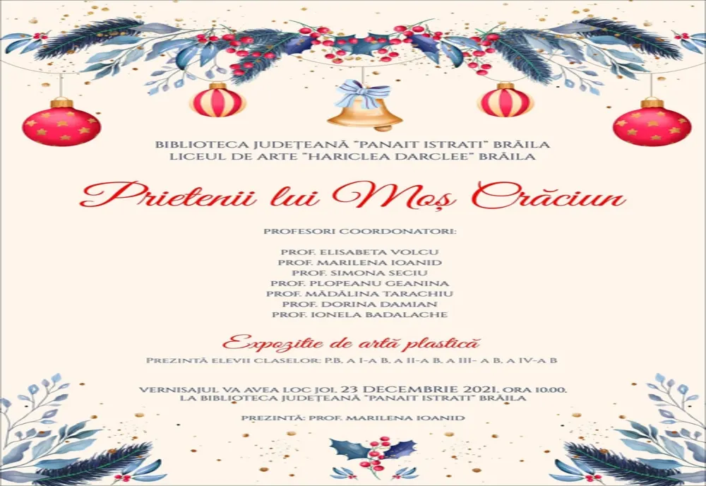 Vernisajul expoziției de artă plastică "Prietenii lui Moș Crăciun"