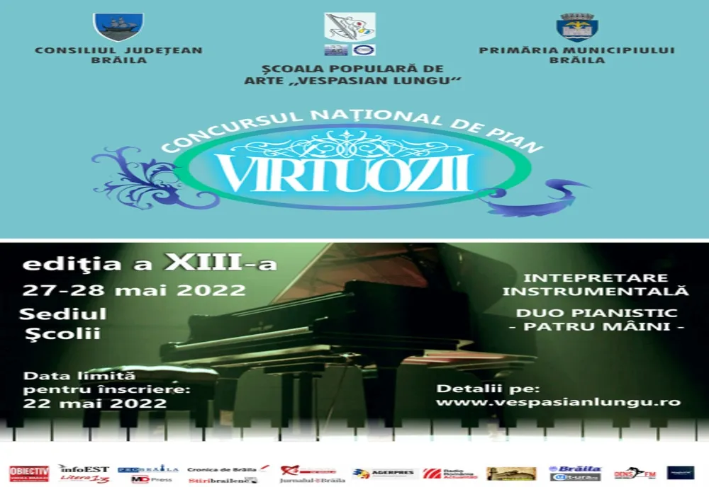 Au început înscrierile pentru a XIII-a ediţie a Concursului Naţional de Pian „VIRTUOZII”