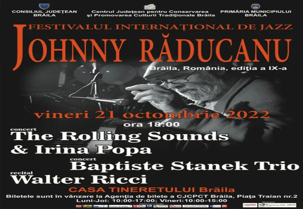 Vineri 21 octombrie începe ediția a IX-a a Festivalului Internaţional de Jazz Johnny Răducanu