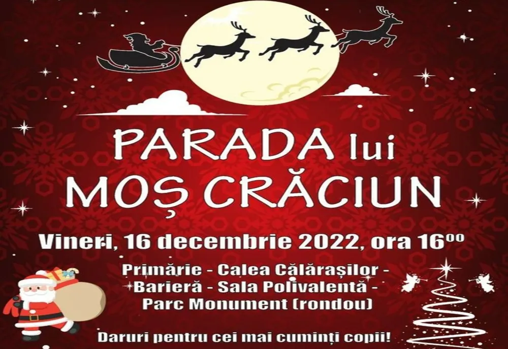 Moș Crăciun participă la deschiderea Orăşelului Copiilor din Parcul Monument