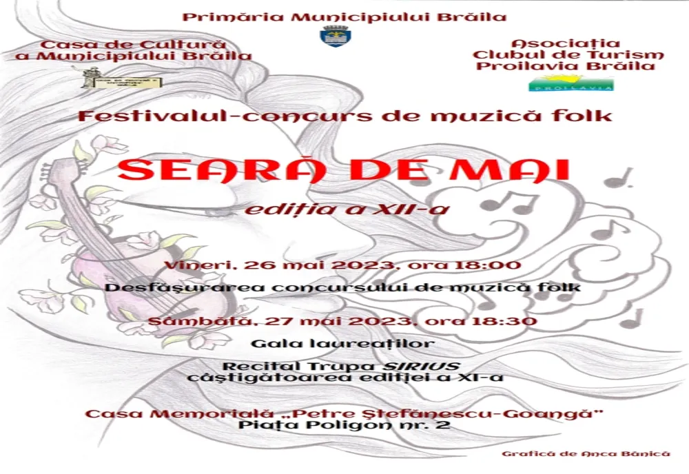  Festivalul Concurs de Muzică Folk ”Seară de mai” - lansare înscrieri concurs