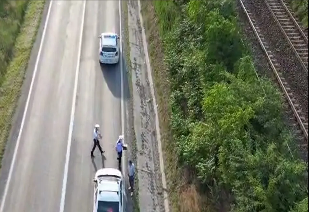 video: Biciclist băut accidentat pe DE87