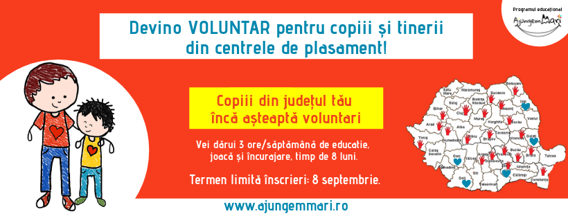Se caută voluntari în Brăila! Poți ajuta un copil instituționalizat să facă față provocărilor școlare!