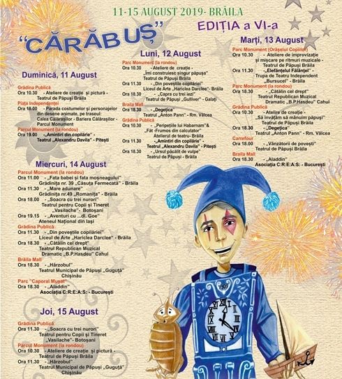 Teatrul de Păpuși ”Cărăbuș”, implicat în activități dedicate zilelor municipiului Brăila