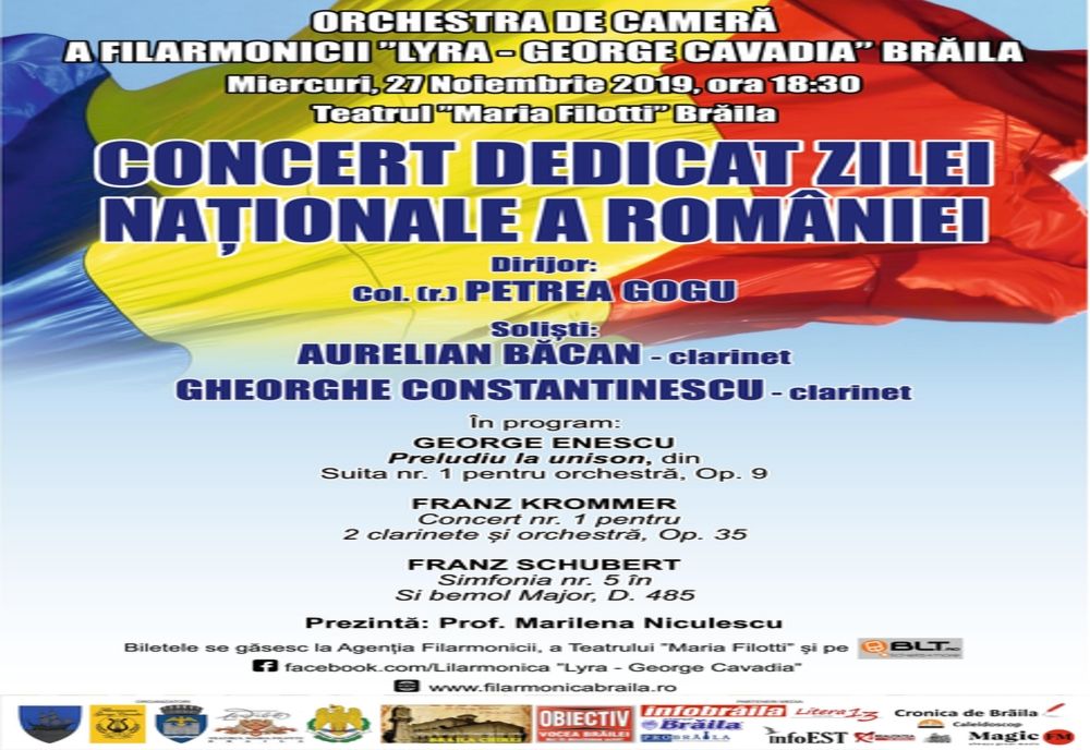 Concert dedicat Zilei Naționale a României organizat de Filarmonica Lyra - George Cavadia