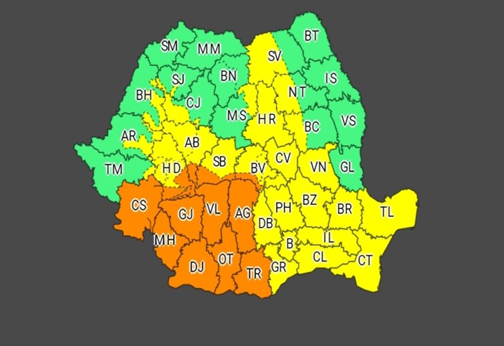 Avertizare cod galben în Brăila