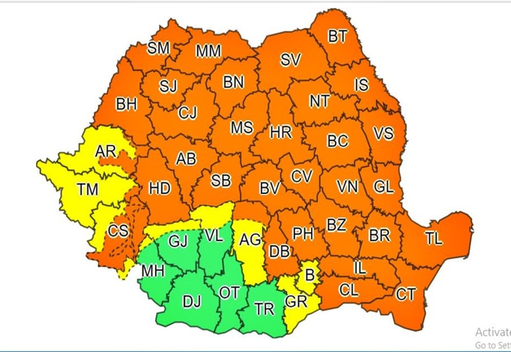 Încă o zi de cod portocaliu la Brăila