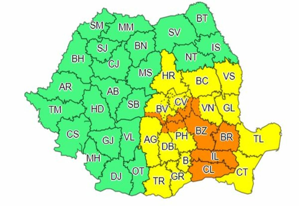 COD PORTOCALIU de vreme severă, în județul Covasna!