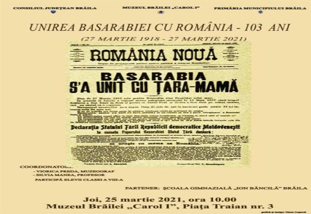 103 ani de la Unirea Basarabiei cu România