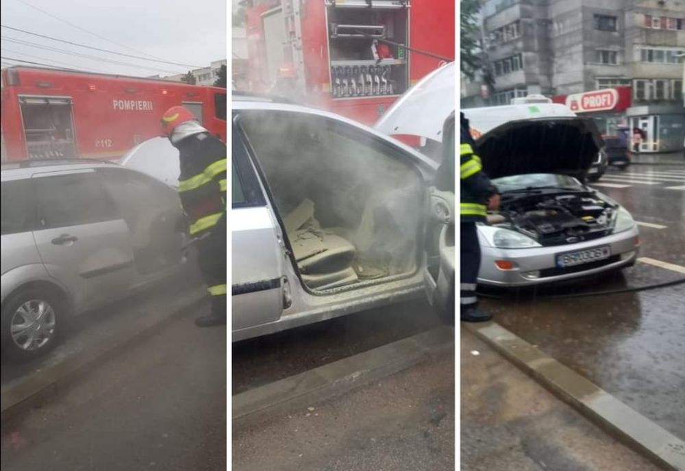 O mașină a luat foc pe Calea Galați, în cartierul Vidin