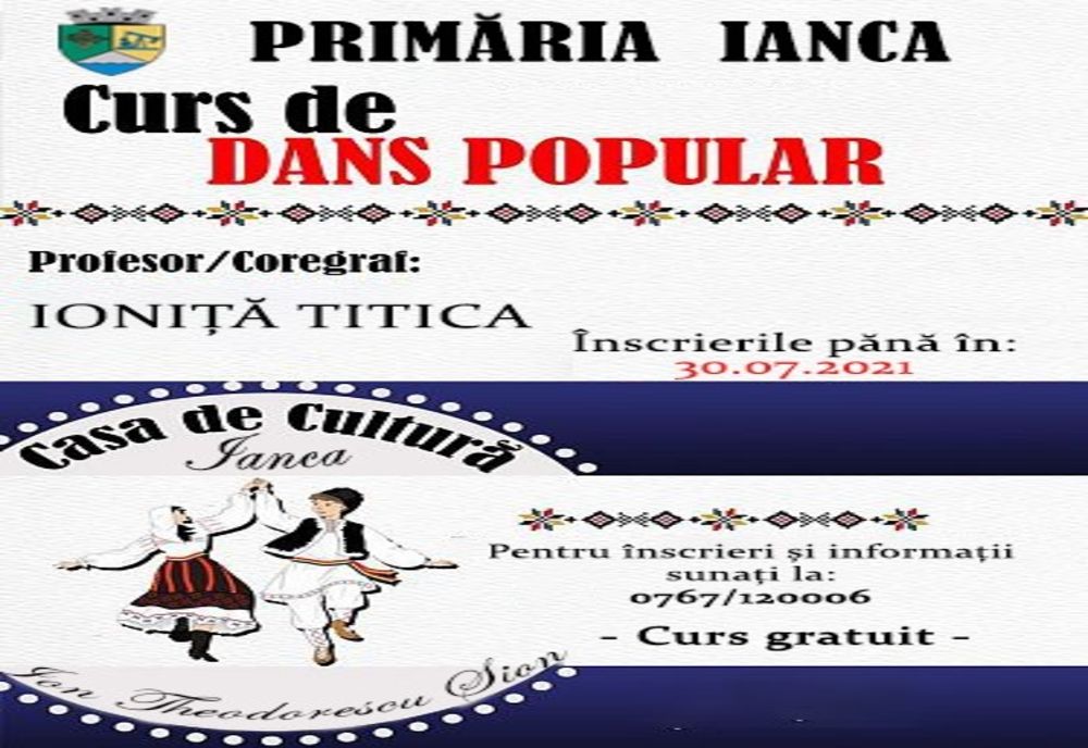 Cursuri gratuite de dansuri populare la Ianca
