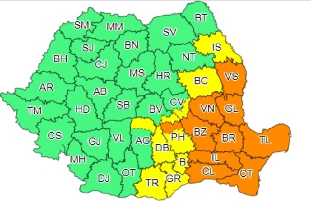 Cod portocaliu de instabilitate atmosferică până la ora 19