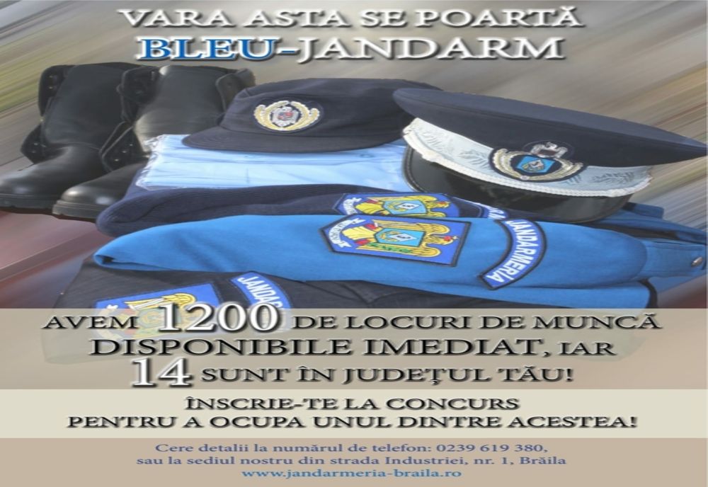 Angajări din sursă externă la Jandarmeria Brăila