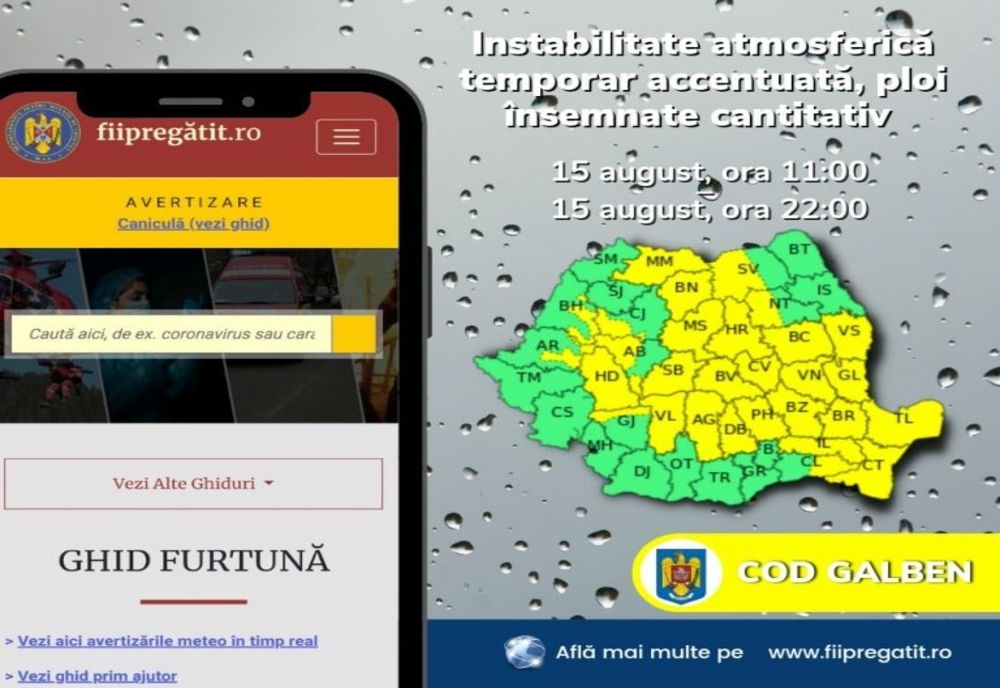 Cod galben: instabilitate atmosferică acentuată