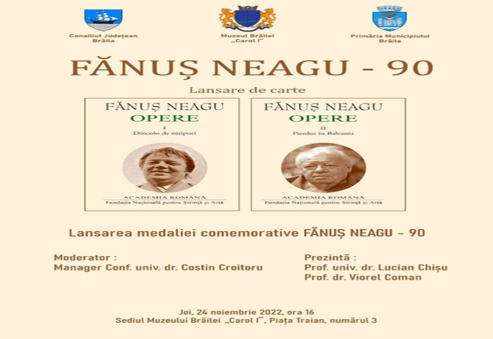 Lansarea volumelor I și II din Opere, de Fănuș Neagu și la lansarea medaliei comemorative