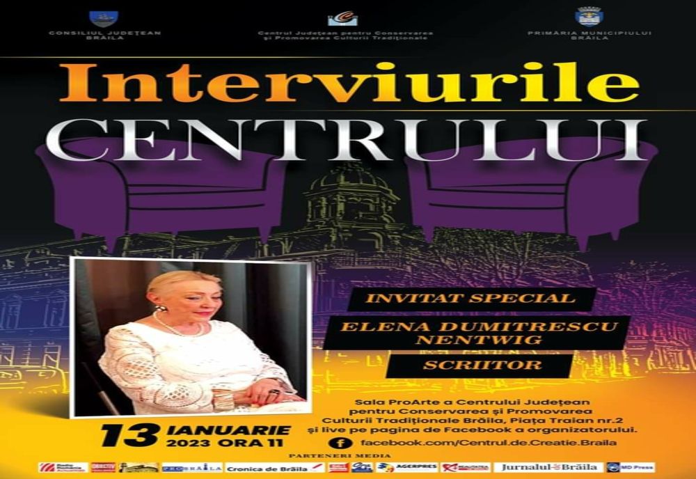 Eveniment cultural ”Interviurile Centrului” cu Elena Dumitrescu Nentwig