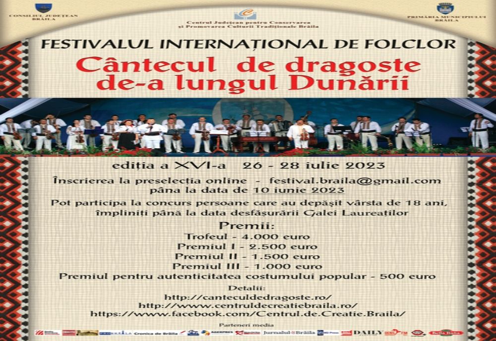 Se fac înscrieri la Ediția a XVI-a a Festivalului Internațional de folclor "Cântecul de dragoste de-a lungul Dunării"