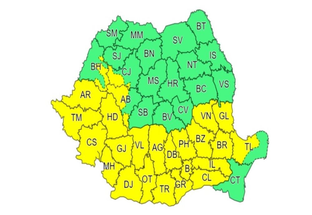 O nouă avertizare meteo de instabilitate atmosferică temporar accentuată
