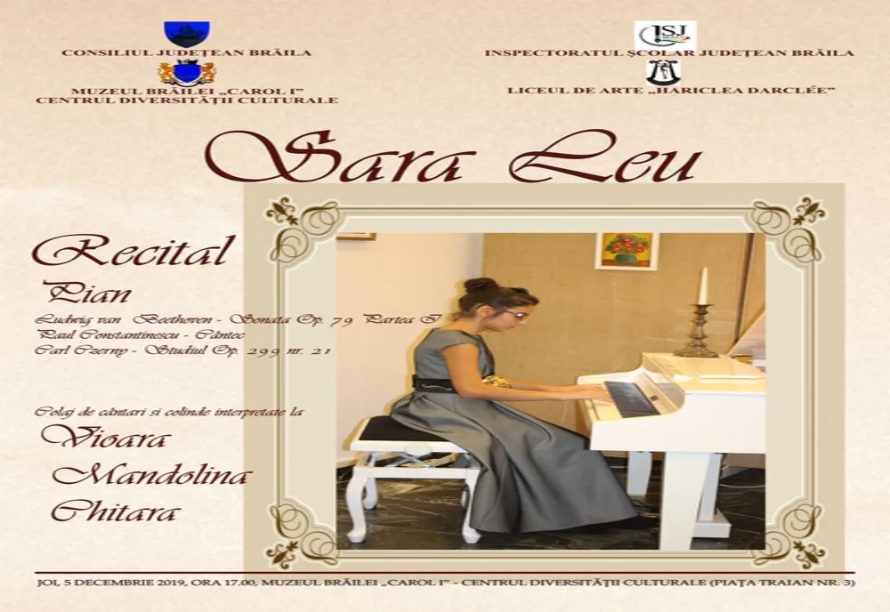 Recital Sara Leu la Muzeul Brăilei ”Carol I” 