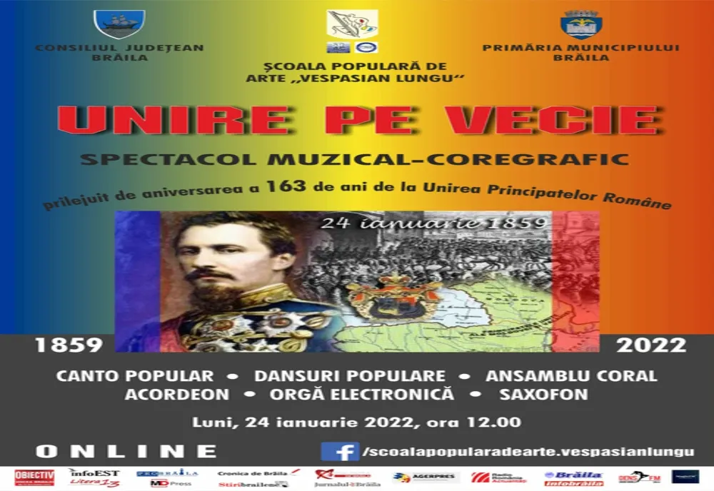 Spectacol dedicat Unirii Principatelor la Școala Populară de Arte "Vespasian Lungu" Brăila
