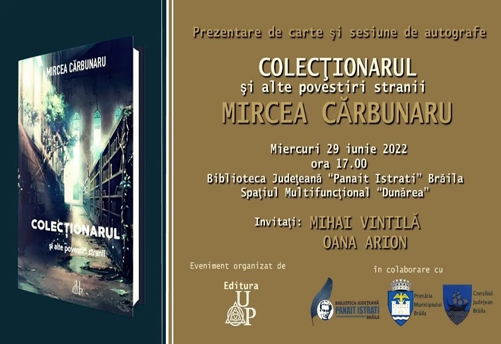 Lansarea cărții ”COLECȚIONARUL și alte povestiri stranii”
