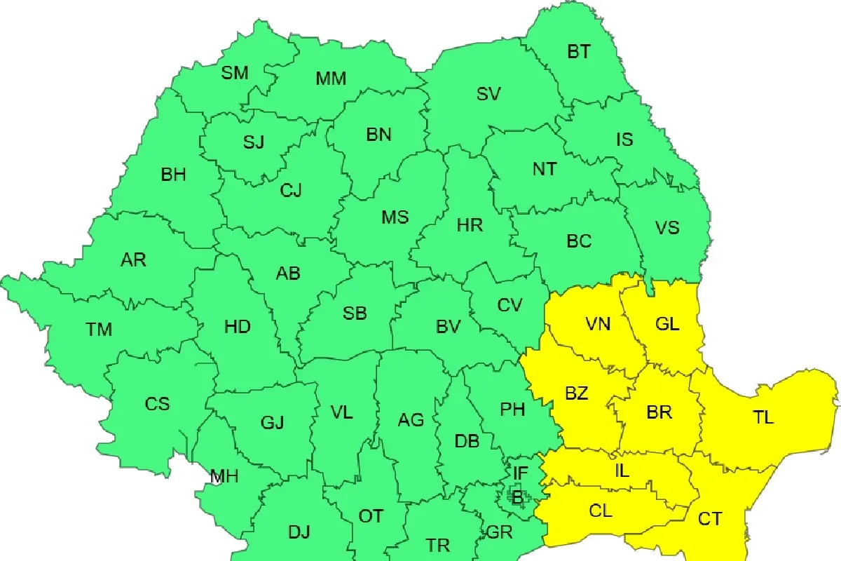 Alertă de vânt puternic în Dobrogea / ANM