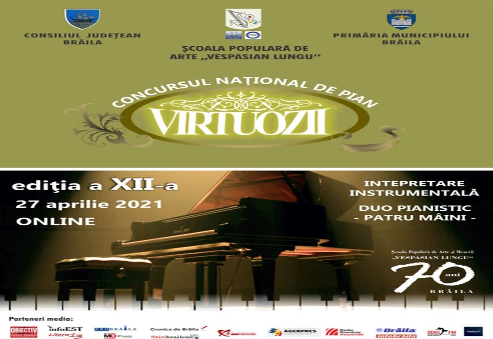 Înscrieri la Concursul Național de pian ”Virtuozii” Brăila 