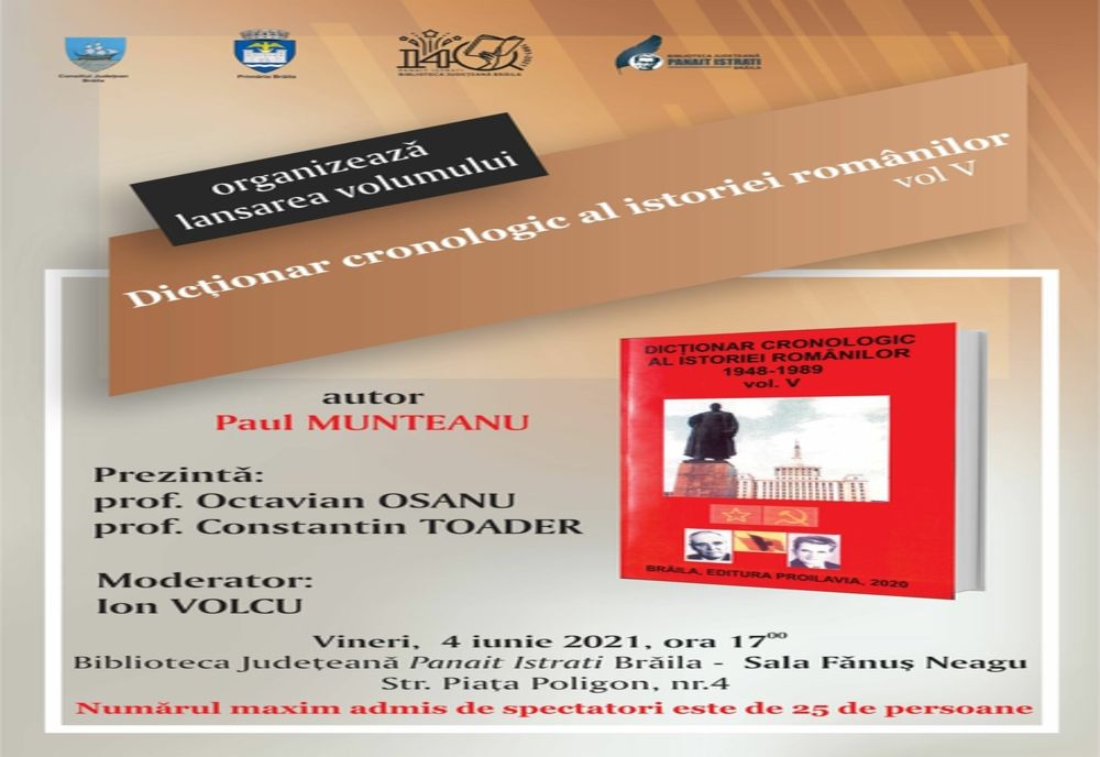 Lansarea cărții "Dicționar cronologic al istoriei românilor 1948 - 1989"