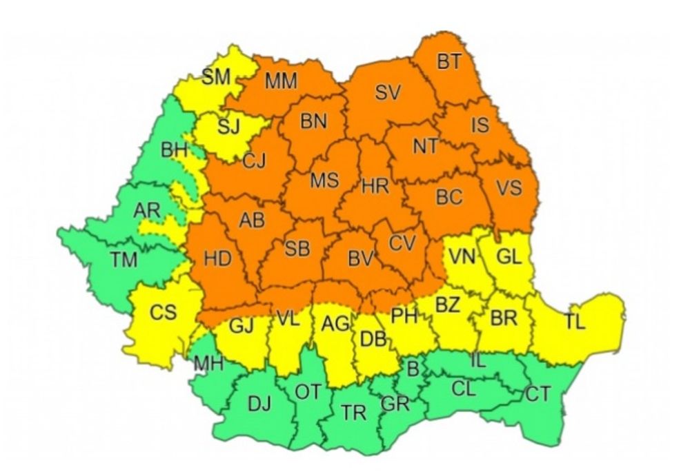 Avertizare meteo de instabilitate admosferică accentuată 