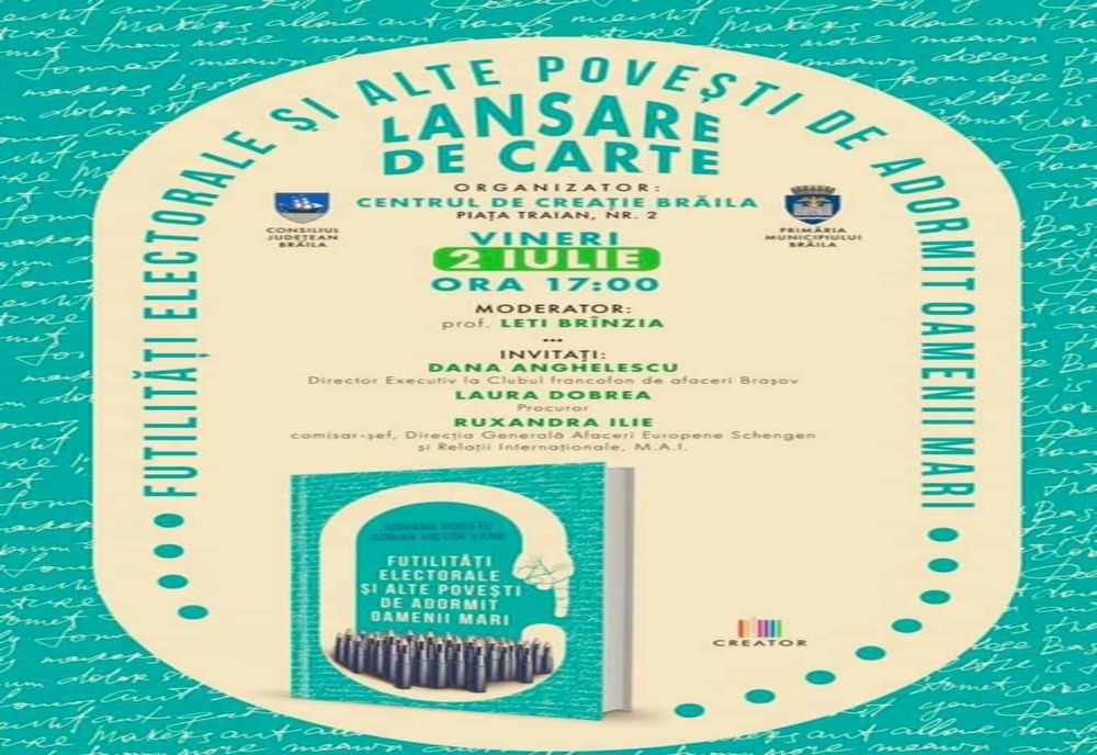 Vank și Bogatu lansează astăzi volumul ”Futilități electorale și alte povești de adormit oamenii mari”