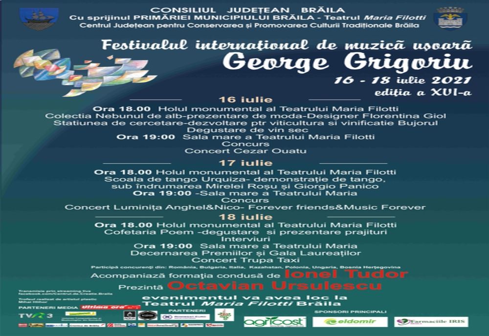 Program desfășurător Festivalul George Grigoriu