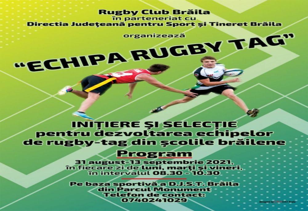 R.C. Brăila şi D.J.S.T. Brăila pun umărul la dezvoltarea echipelor de rugby-tag din şcolile brăilene