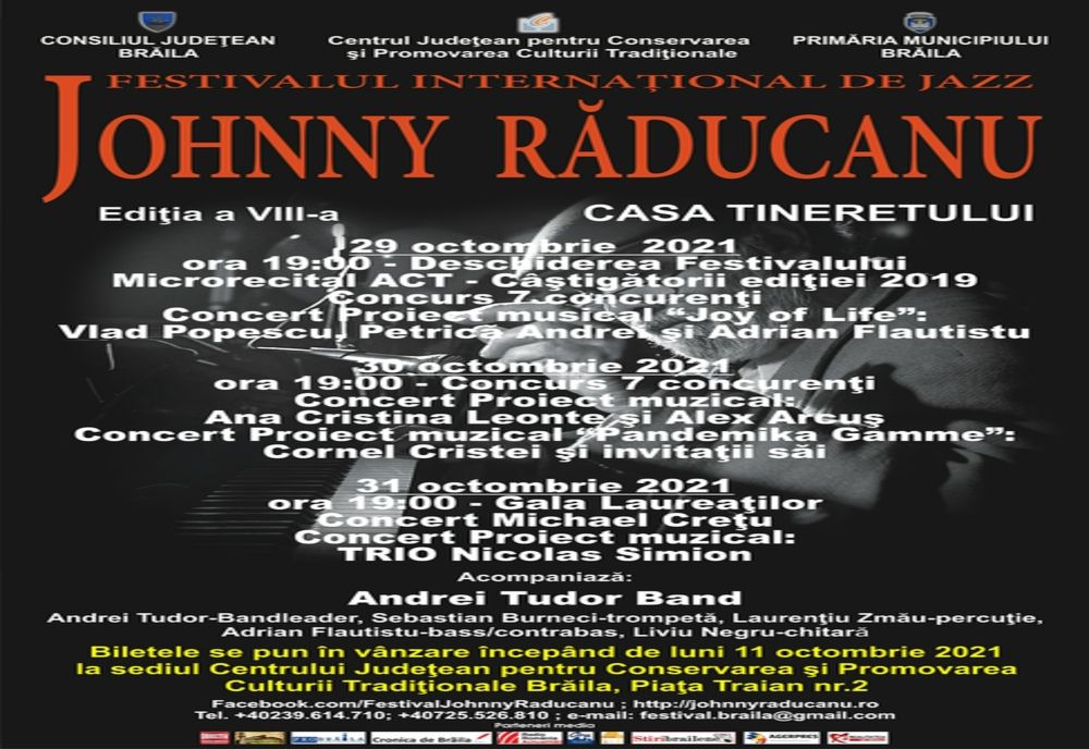 Luni se pun în vânzare biletele pentru Festivalul Internațional de Jazz Johnny Răducanu