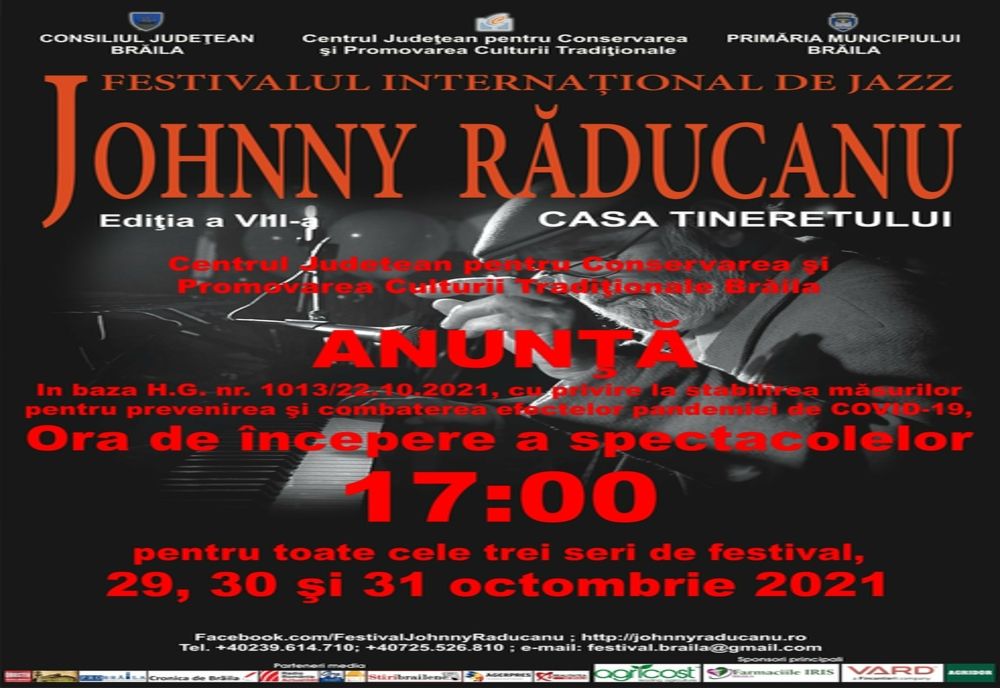 Vineri începe a VIII-a ediție a Festivalului Internaţional de Jazz Johnny Răducanu