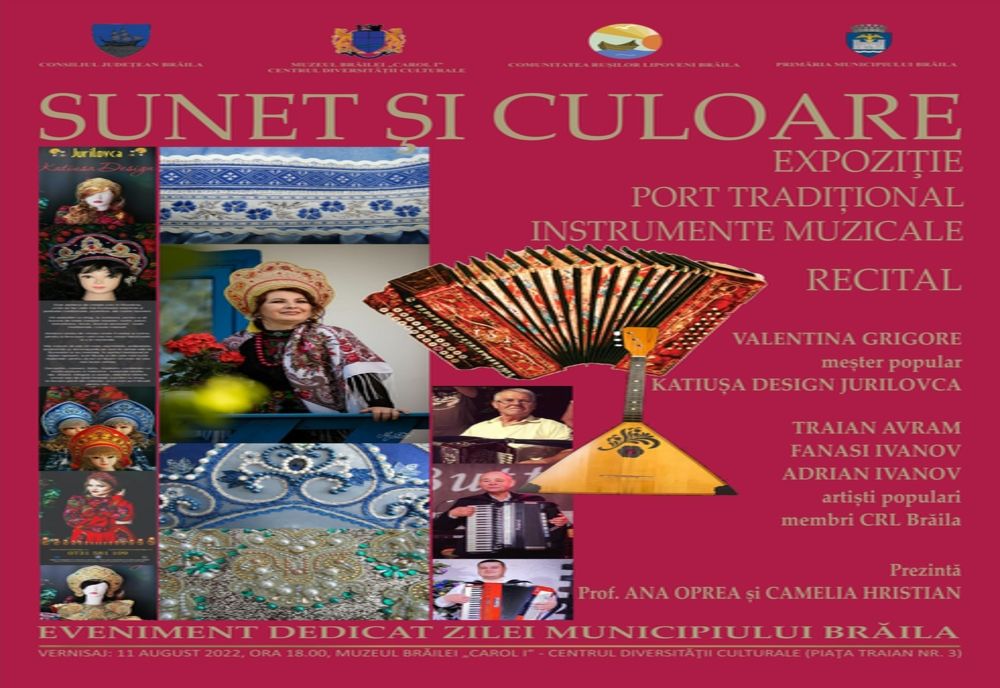 Comunitatea Rușilor Lipoveni Brăila și Katiușa Design Jurilovca vă invită la vernisajul expoziției temporare „Sunet și culoare“