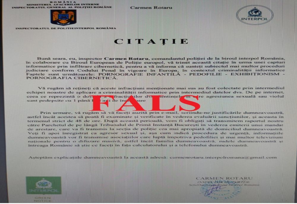 ATENȚIE LA EMAIL-URILE FALSE! NU FIȚI VICTIMĂ!