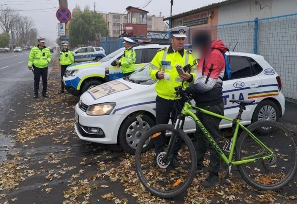 Acțiune a polițiștilor brăileni pentru combaterea abaterilor săvârșite de bicicliști