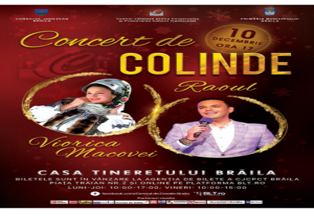 Concert de colinde tradiționale românești organizat la Brăila, pe 10 decembrie