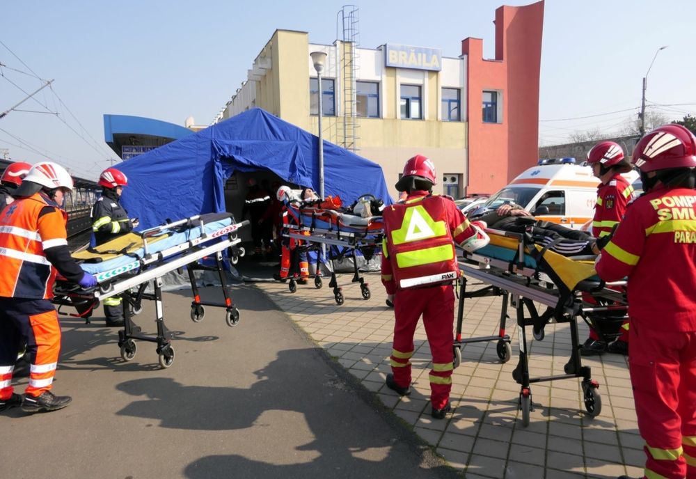 Accident feroviar cu victime multiple în Gara CFR Brăila. Din fericire a fost vorba doar despre un exercițiu al ISU Brăila