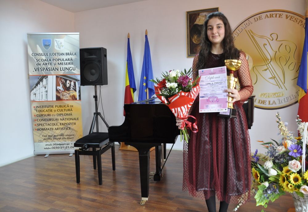 Marele Premiu şi Trofeul Concursului naţional de pian „Virtuozii”, ediţia a XIV-a, au fost câştigate de Leu Sara-Adriana, din Brăila