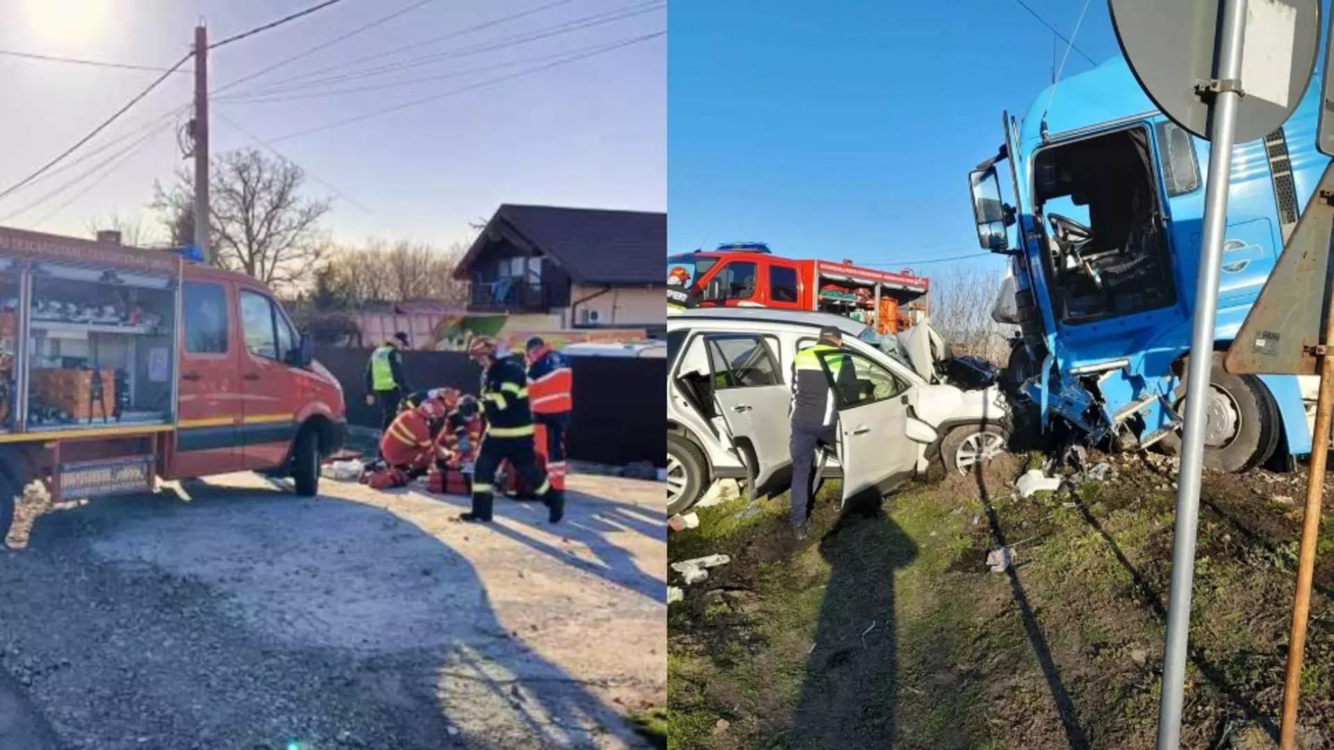 Accident deosebit de grav în județul Brăila. Două femei au murit, iar un bărbat a fost rănit în urma impactului dintre o mașină și un TIR